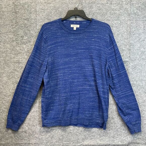 GOODTHREADS Sweater Men's 2XL Blue Space-Dyed Long Sleeve Crew Neck Pullover - Picture 1 of 15